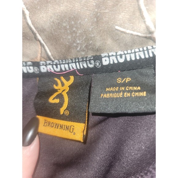 BROWNING WOMENS REALTREE PURPLE WINE LOTUS 1/2 ZIP JACKET with thumb holes small - Picture 3 of 5